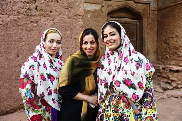 Young women with colorful chador