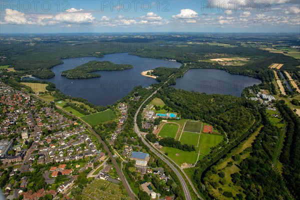 Aerial view of reservoir