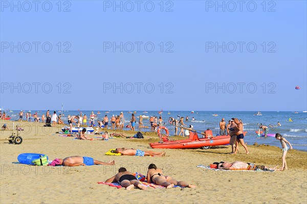 Bathers on a sandy beach