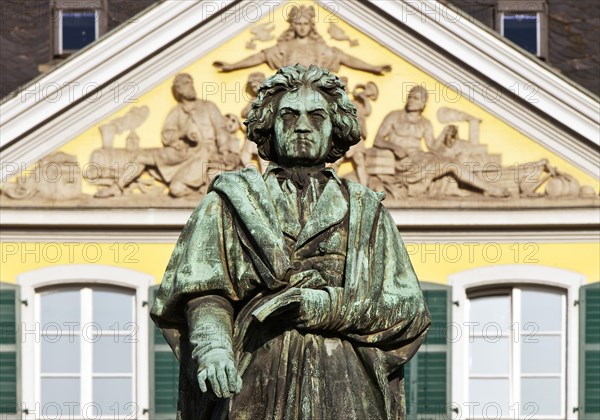Beethoven monument in front of the main post office on Munsterplatz
