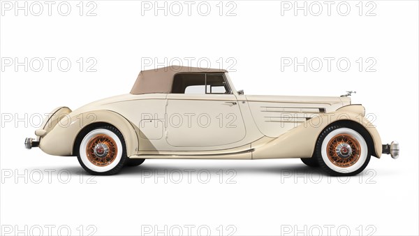 Ivory beige classic vintage luxury car