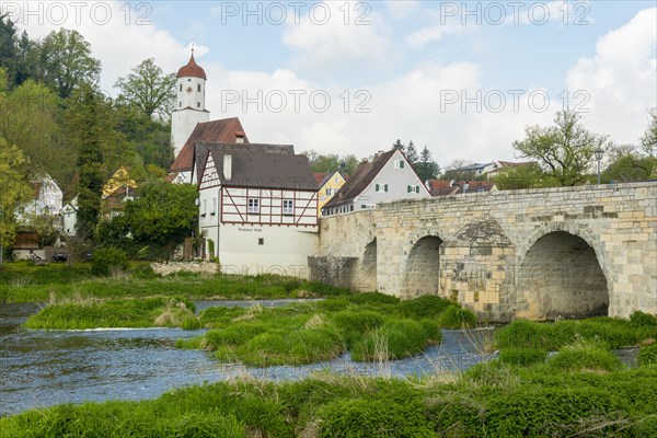 Old town with bridge over River Wornitz