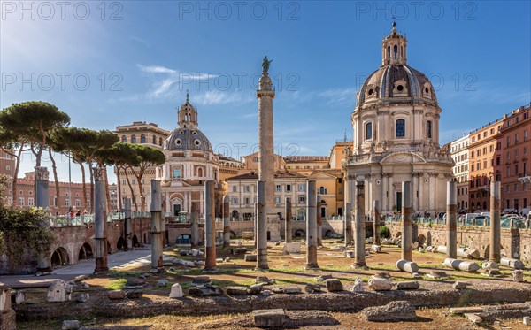 Trajan's Forum with Trajan's Column and columns of the Basilica Ulpia