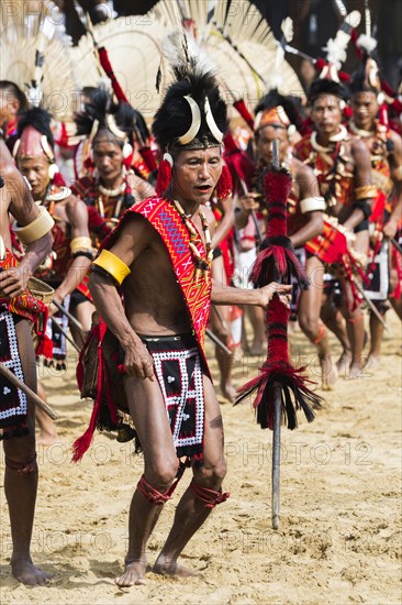 Tribal ritual dance at the Hornbill Festival