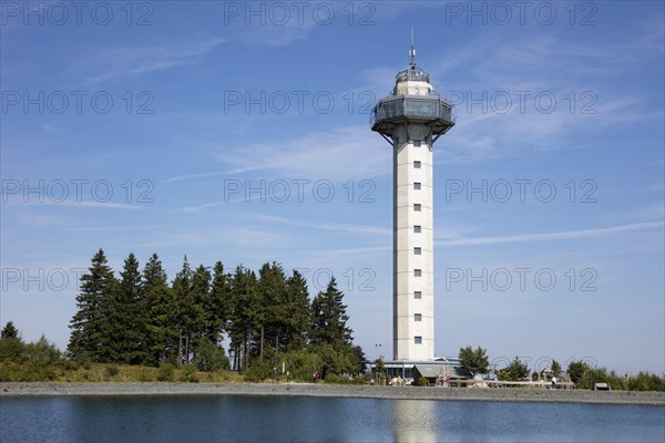 Hochheideturm with artificial lake as water reservoir