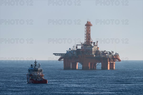 Supply vessel in front of West Phoenix oil rig