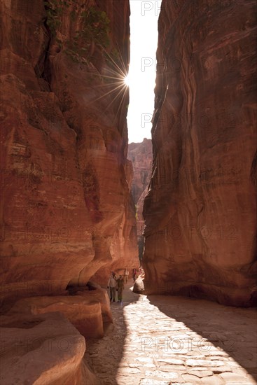 Tourists in the gorge Siq