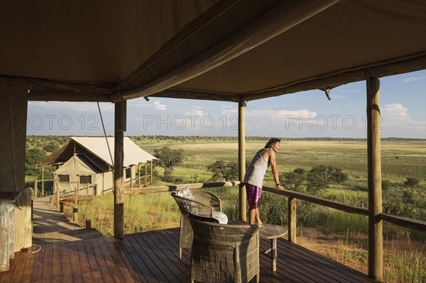 Lobby and stilted canvas tent