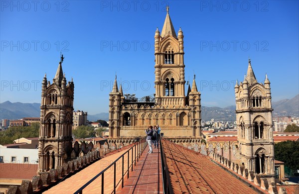 On the roof of the Cathedral of Maria Santissima Assunta