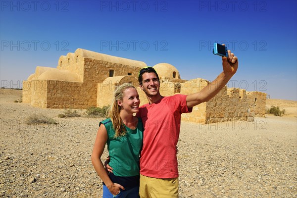 Tourists taking selfie