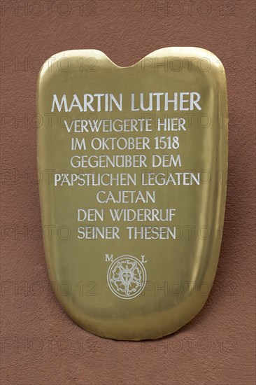 Plaque on the historical palace of the Fugger family