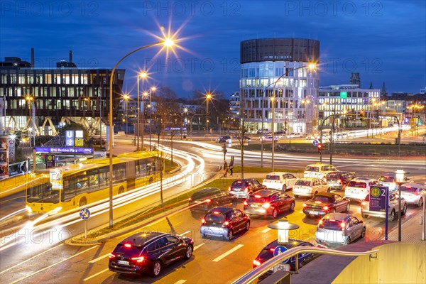 Evening city centre traffic in Essen