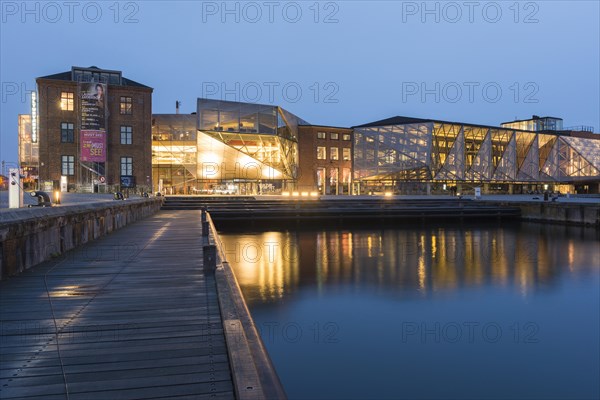 View at dusk of The Culture Yard