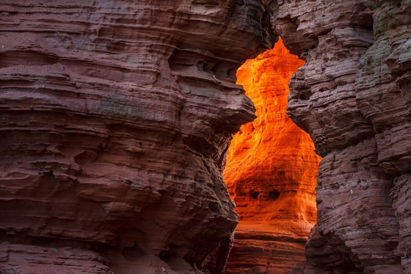 Altschlossfelsen glowing orange-red through the inciding sun