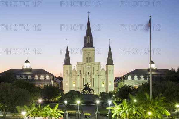 Jackson Square and St. Louis Cathedral at dusk