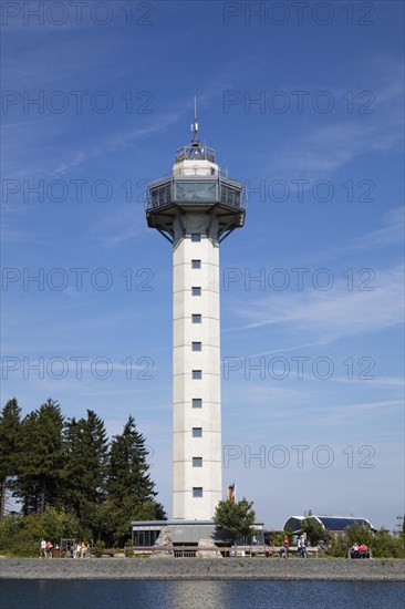 Hochheideturm with artificial lake as water reservoir