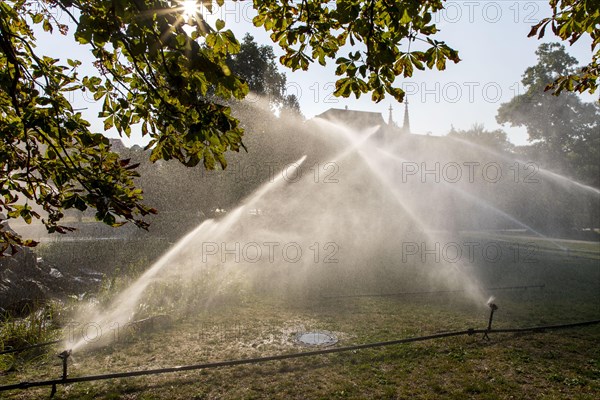 Irrigation of the green areas in the spa garden