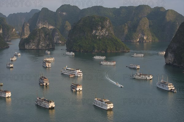 Halong Bay with boats