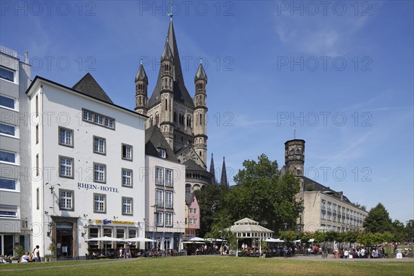 Houses along Rhine river bank