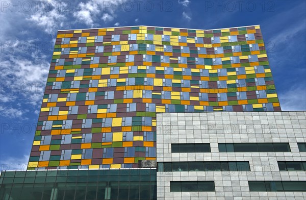 Modern building with colorful facade