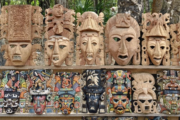 Various wooden masks