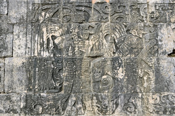 Bas-relief with human representations and symbols