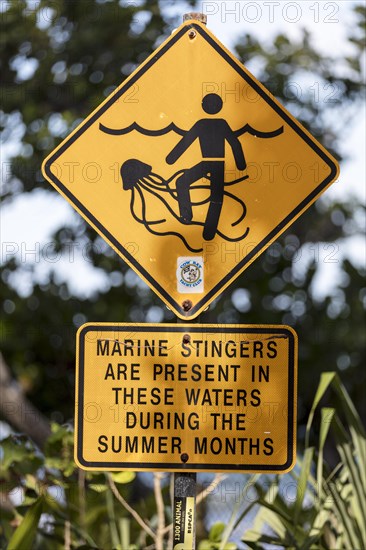 Warning sign on the beach