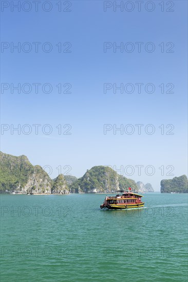 Limestone karst formations in Lan Ha Bay