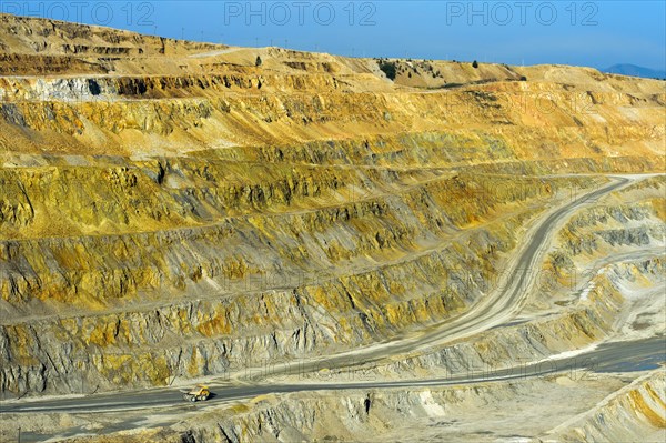 Copper ore mining in open-cast mining