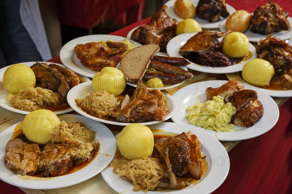 Tray with various dishes