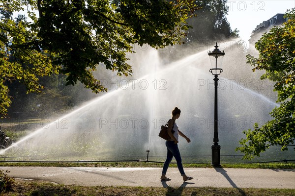 Irrigation of the green areas in the spa garden