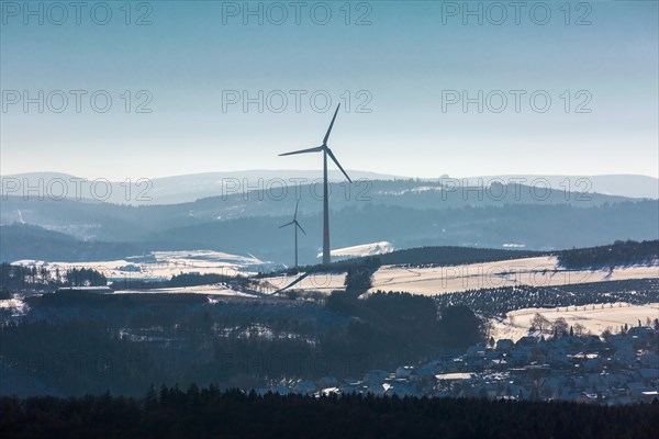 Large wind turbine over Scharfenberg