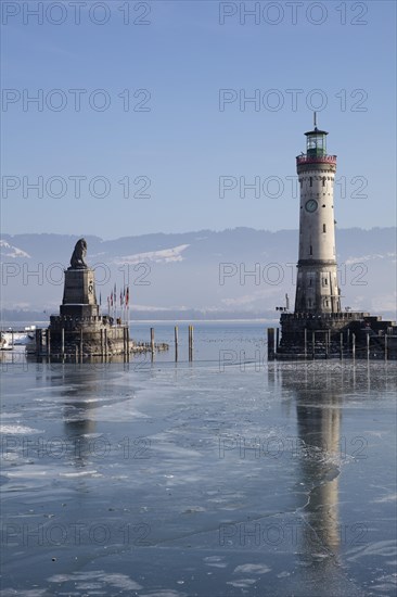 Harbor entrance in winter