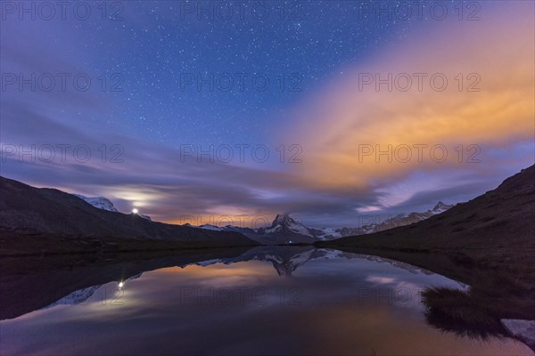 Matterhorn reflected in the Stellisee at dawn