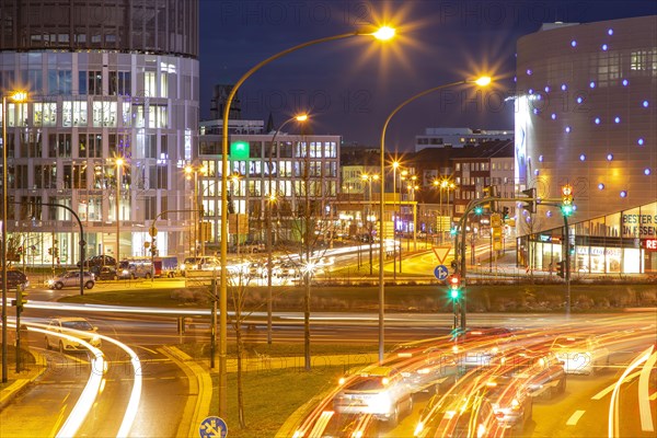 Evening city centre traffic in Essen