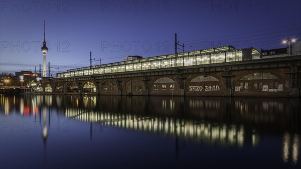 S-Bahn station Jannowitzbrucke on the Spree