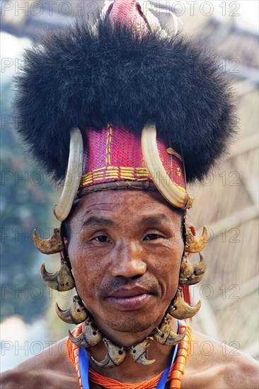 Naga tribal man in traditional outfit