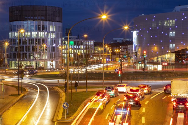 Evening city traffic in Essen