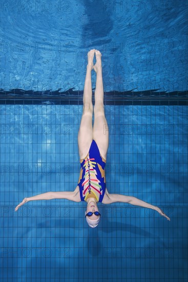 Underwater view of Synchronized Swimming