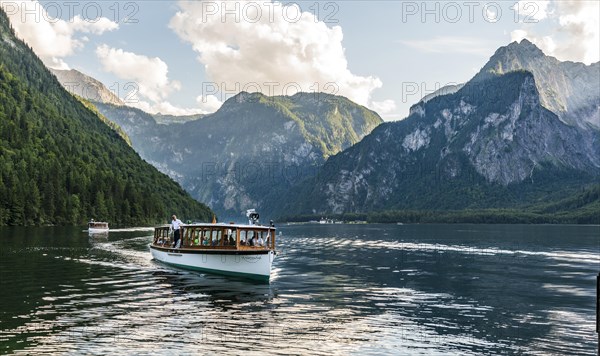 Boat with tourists on the Konigsee