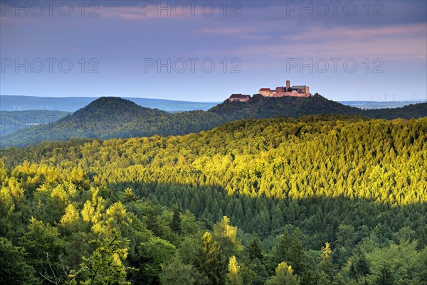 View from Rennsteig to Wartburg Castle