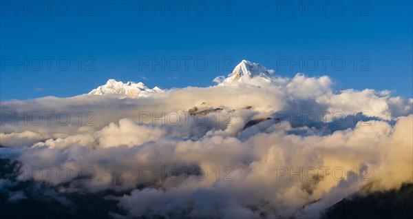 Snow-covered summits of Annapurna 1
