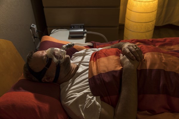 Man with sleep apnea syndrome