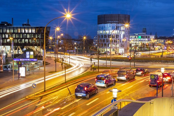 Evening city traffic in Essen