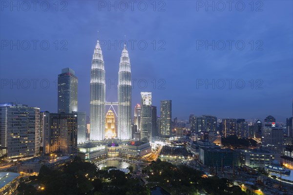 Petronas twin towers at dusk