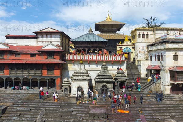 Cremation ghat along the Bagmati river