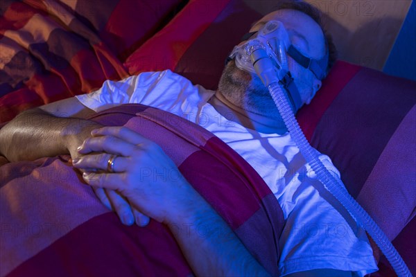 Man with sleep apnea syndrome