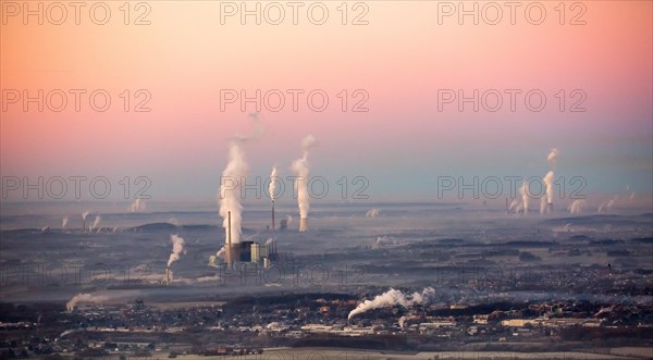 View of three power plants