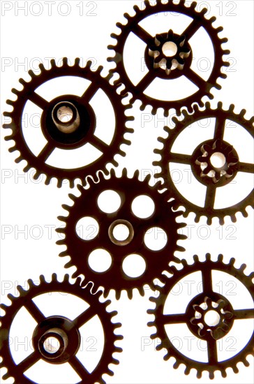 Cantered gears on a white background