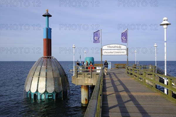 Pier with diving bell